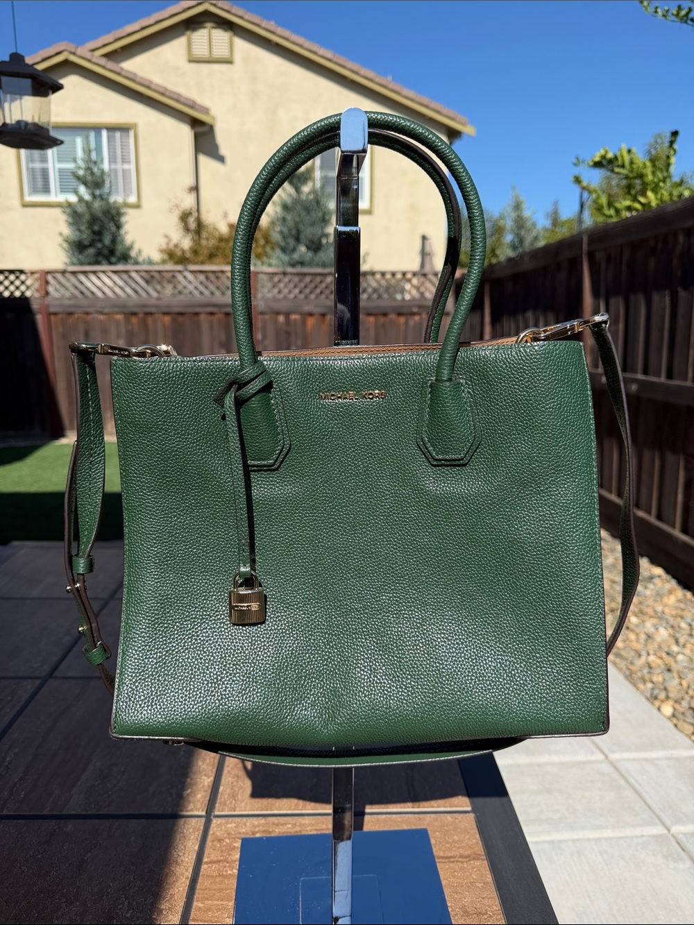 Michael Kors Moss Leather Tote with Gold Hardware